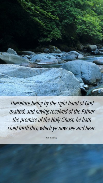 Picture 06 - Acts 2:33 KJV Mobile Phone Wallpaper - Therefore being by the right hand of God exalted, - Mobile Bible Verse Wallpaper