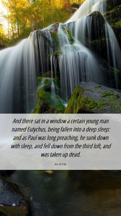 Picture 06 - Acts 20:9 KJV Mobile Phone Wallpaper - And there sat in a window a certain young man - Mobile Bible Verse Wallpaper