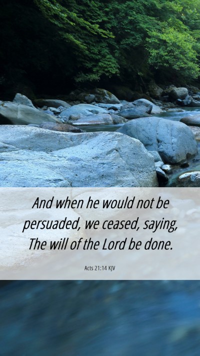 Picture 06 - Acts 21:14 KJV Mobile Phone Wallpaper - And when he would not be persuaded, we ceased, - Mobile Bible Verse Wallpaper