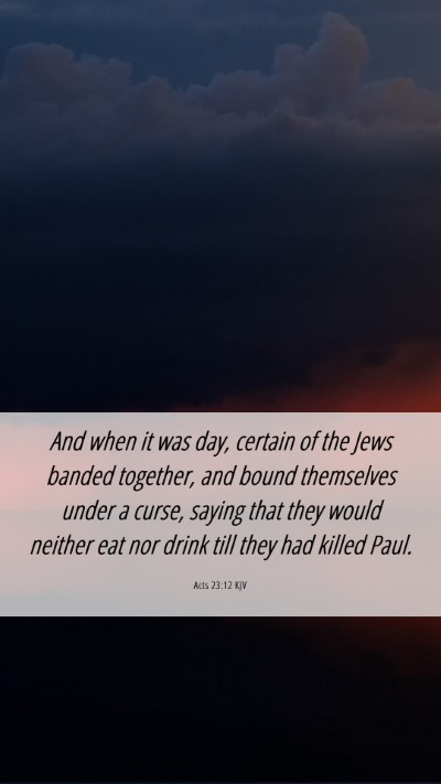 Picture 06 - Acts 23:12 KJV Mobile Phone Wallpaper - And when it was day, certain of the Jews banded - Mobile Bible Verse Wallpaper