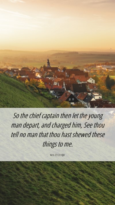 Picture 06 - Acts 23:22 KJV Mobile Phone Wallpaper - So the chief captain then let the young man - Mobile Bible Verse Wallpaper