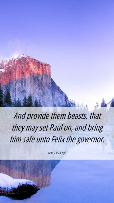 Picture 06 - Acts 23:24 KJV Mobile Phone Wallpaper - And provide them beasts, that they may set Paul - Mobile Bible Verse Wallpaper