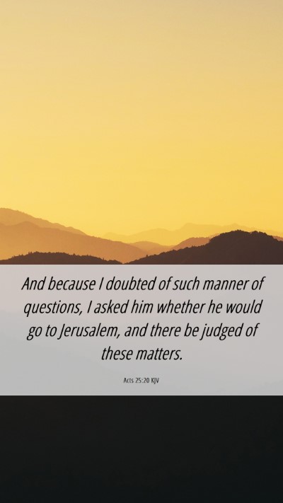 Picture 06 - Acts 25:20 KJV Mobile Phone Wallpaper - And because I doubted of such manner of - Mobile Bible Verse Wallpaper