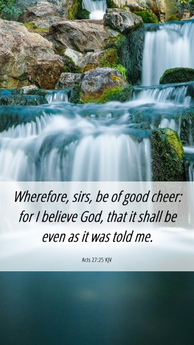 Picture 06 - Acts 27:25 KJV Mobile Phone Wallpaper - Wherefore, sirs, be of good cheer: for I believe - Mobile Bible Verse Wallpaper