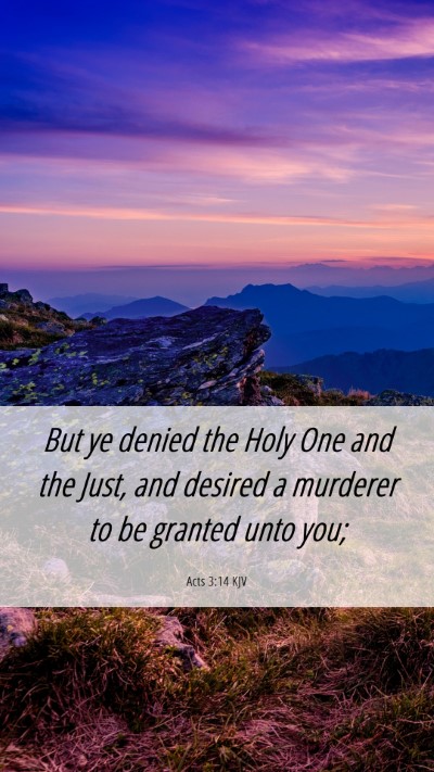 Picture 06 - Acts 3:14 KJV Mobile Phone Wallpaper - But ye denied the Holy One and the Just, and - Mobile Bible Verse Wallpaper