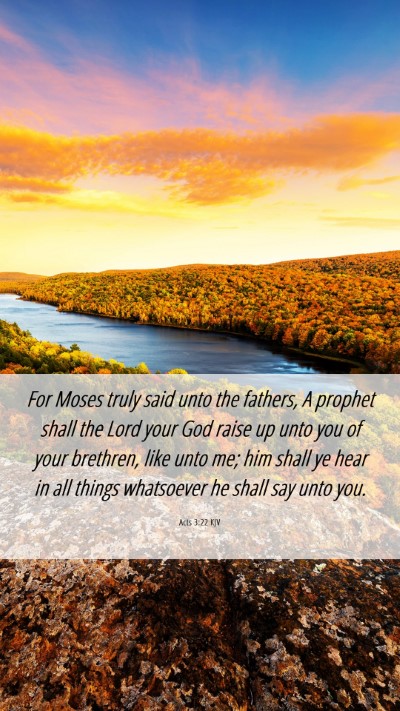 Picture 06 - Acts 3:22 KJV Mobile Phone Wallpaper - For Moses truly said unto the fathers, A prophet - Mobile Bible Verse Wallpaper