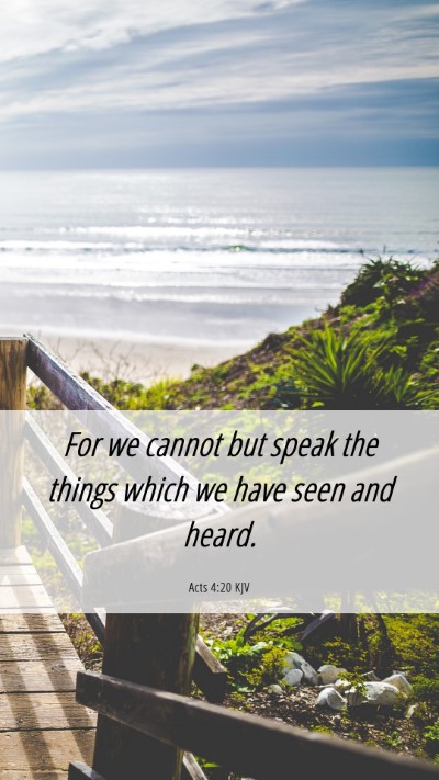 Picture 06 - Acts 4:20 KJV Mobile Phone Wallpaper - For we cannot but speak the things which we have - Mobile Bible Verse Wallpaper
