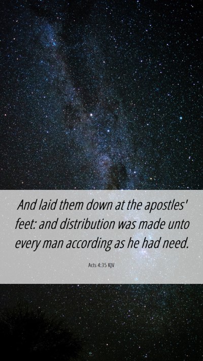 Picture 06 - Acts 4:35 KJV Mobile Phone Wallpaper - And laid them down at the apostles' feet: and - Mobile Bible Verse Wallpaper