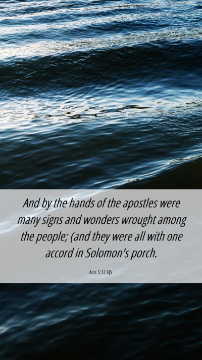 Picture 06 - Acts 5:12 KJV Mobile Phone Wallpaper - And by the hands of the apostles were many signs - Mobile Bible Verse Wallpaper