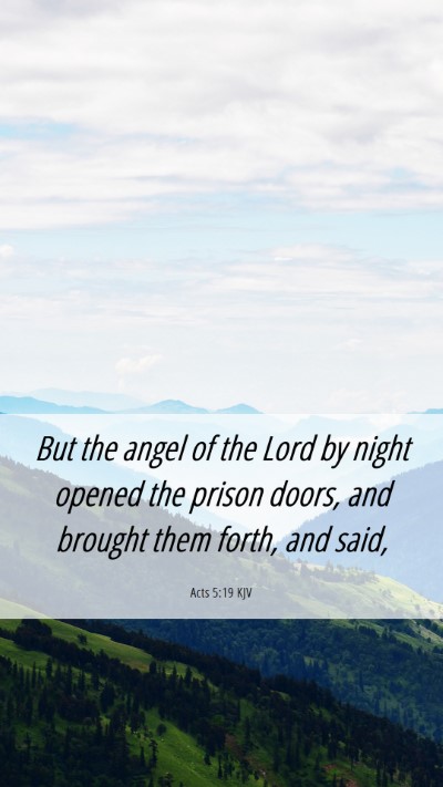 Picture 06 - Acts 5:19 KJV Mobile Phone Wallpaper - But the angel of the Lord by night opened the - Mobile Bible Verse Wallpaper