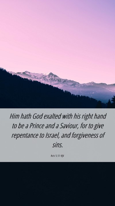 Picture 06 - Acts 5:31 KJV Mobile Phone Wallpaper - Him hath God exalted with his right hand to be a - Mobile Bible Verse Wallpaper