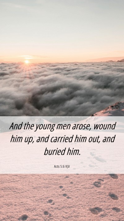 Picture 06 - Acts 5:6 KJV Mobile Phone Wallpaper - And the young men arose, wound him up, and - Mobile Bible Verse Wallpaper