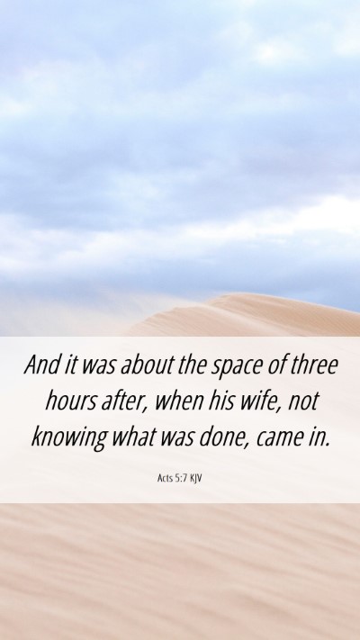 Picture 06 - Acts 5:7 KJV Mobile Phone Wallpaper - And it was about the space of three hours after, - Mobile Bible Verse Wallpaper