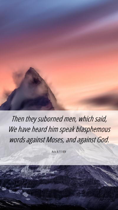 Picture 06 - Acts 6:11 KJV Mobile Phone Wallpaper - Then they suborned men, which said, We have heard - Mobile Bible Verse Wallpaper