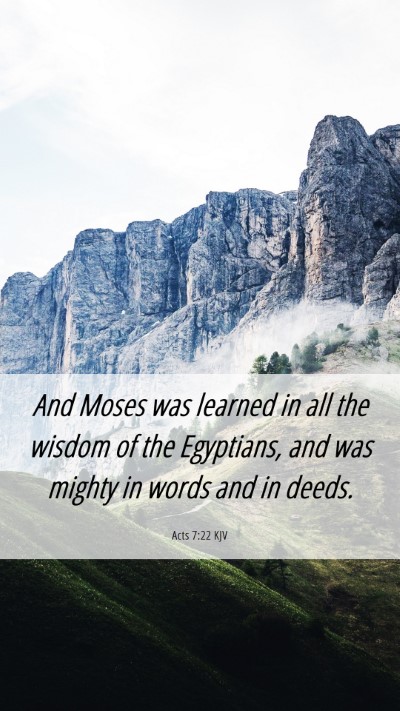 Picture 06 - Acts 7:22 KJV Mobile Phone Wallpaper - And Moses was learned in all the wisdom of the - Mobile Bible Verse Wallpaper
