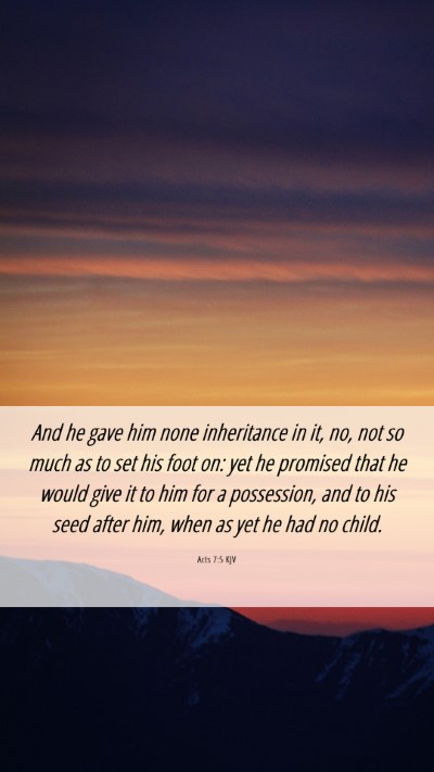 Picture 06 - Acts 7:5 KJV Mobile Phone Wallpaper - And he gave him none inheritance in it, no, not - Mobile Bible Verse Wallpaper