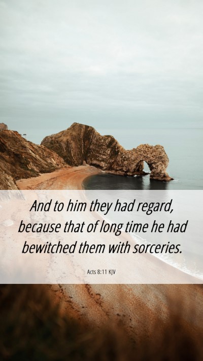 Picture 06 - Acts 8:11 KJV Mobile Phone Wallpaper - And to him they had regard, because that of long - Mobile Bible Verse Wallpaper