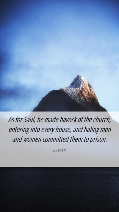 Picture 06 - Acts 8:3 KJV Mobile Phone Wallpaper - As for Saul, he made havock of the church, - Mobile Bible Verse Wallpaper