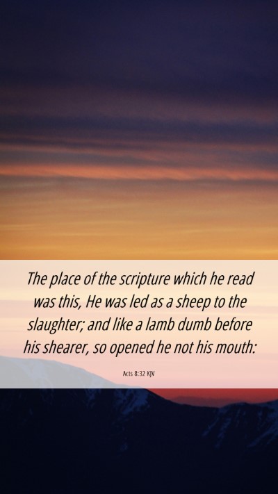 Picture 06 - Acts 8:32 KJV Mobile Phone Wallpaper - The place of the scripture which he read was - Mobile Bible Verse Wallpaper