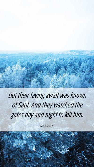 Picture 06 - Acts 9:24 KJV Mobile Phone Wallpaper - But their laying await was known of Saul. And - Mobile Bible Verse Wallpaper