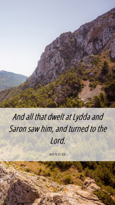 Picture 06 - Acts 9:35 KJV Mobile Phone Wallpaper - And all that dwelt at Lydda and Saron saw him, - Mobile Bible Verse Wallpaper