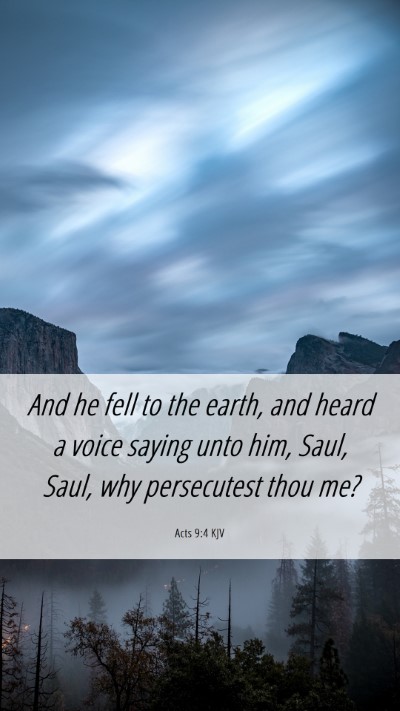 Picture 06 - Acts 9:4 KJV Mobile Phone Wallpaper - And he fell to the earth, and heard a voice - Mobile Bible Verse Wallpaper