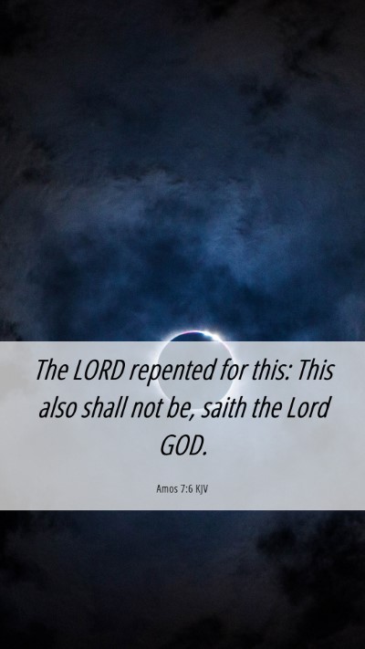 Picture 06 - Amos 7:6 KJV Mobile Phone Wallpaper - The LORD repented for this: This also shall not - Mobile Bible Verse Wallpaper