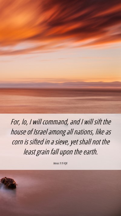 Picture 06 - Amos 9:9 KJV Mobile Phone Wallpaper - For, lo, I will command, and I will sift the - Mobile Bible Verse Wallpaper