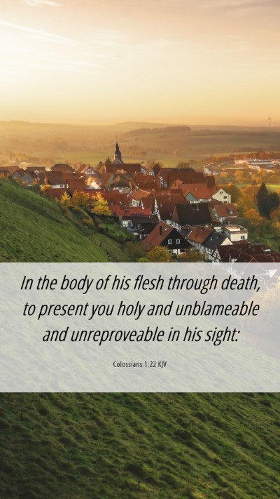 Picture 06 - Colossians 1:22 KJV Mobile Phone Wallpaper - In the body of his flesh through death, to - Mobile Bible Verse Wallpaper