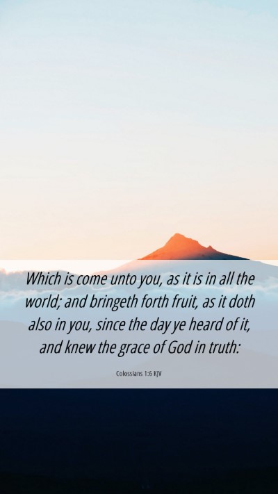 Picture 06 - Colossians 1:6 KJV Mobile Phone Wallpaper - Which is come unto you, as it is in all the - Mobile Bible Verse Wallpaper