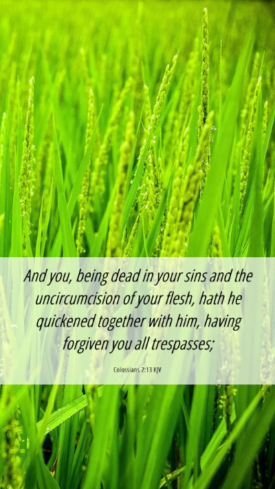 Picture 06 - Colossians 2:13 KJV Mobile Phone Wallpaper - And you, being dead in your sins and the - Mobile Bible Verse Wallpaper