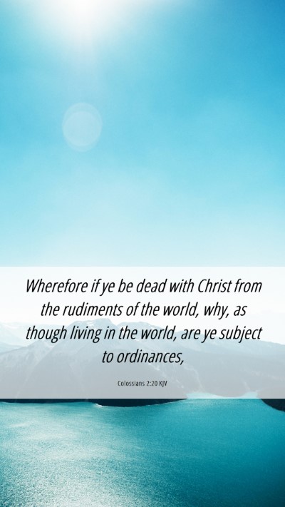 Picture 06 - Colossians 2:20 KJV Mobile Phone Wallpaper - Wherefore if ye be dead with Christ from the - Mobile Bible Verse Wallpaper