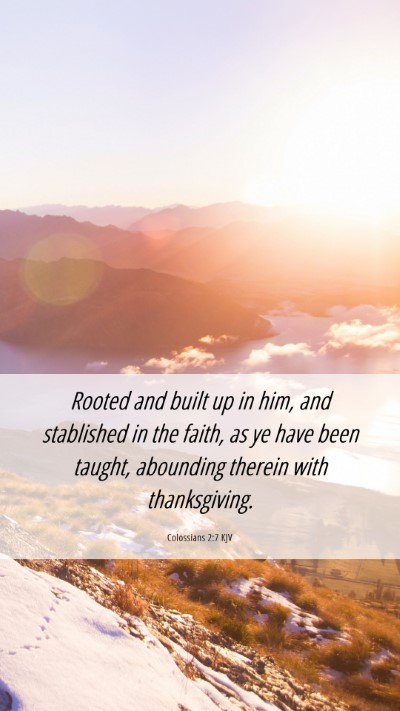 Picture 06 - Colossians 2:7 KJV Mobile Phone Wallpaper - Rooted and built up in him, and stablished in the - Mobile Bible Verse Wallpaper
