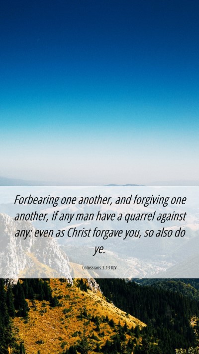 Picture 06 - Colossians 3:13 KJV Mobile Phone Wallpaper - Forbearing one another, and forgiving one - Mobile Bible Verse Wallpaper