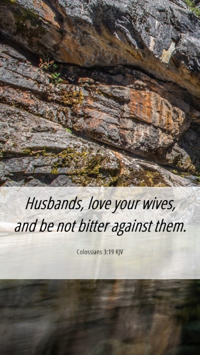 Picture 06 - Colossians 3:19 KJV Mobile Phone Wallpaper - Husbands, love your wives, and be not bitter - Mobile Bible Verse Wallpaper