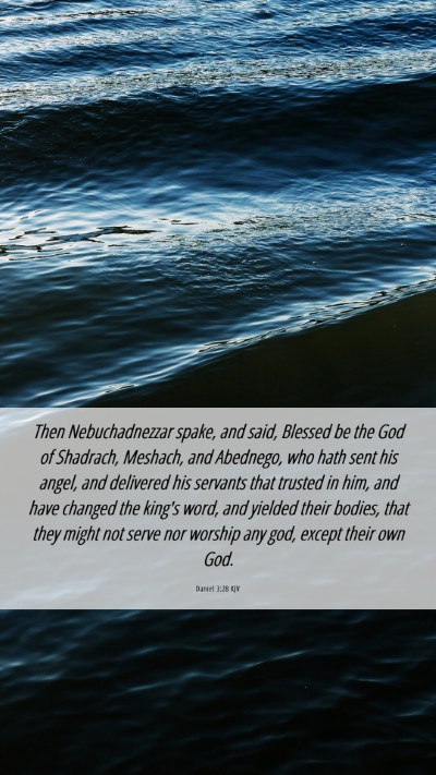 Picture 06 - Daniel 3:28 KJV Mobile Phone Wallpaper - Then Nebuchadnezzar spake, and said, Blessed be - Mobile Bible Verse Wallpaper