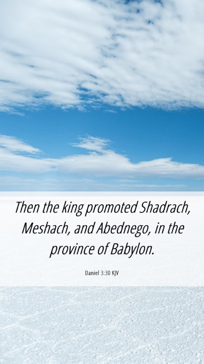 Picture 06 - Daniel 3:30 KJV Mobile Phone Wallpaper - Then the king promoted Shadrach, Meshach, and - Mobile Bible Verse Wallpaper
