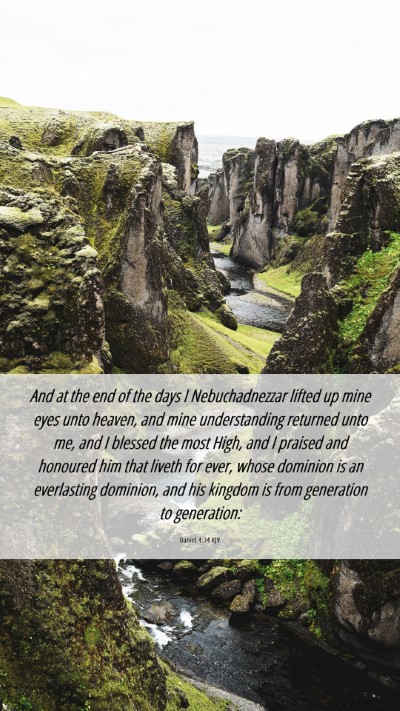 Picture 06 - Daniel 4:34 KJV Mobile Phone Wallpaper - And at the end of the days I Nebuchadnezzar - Mobile Bible Verse Wallpaper