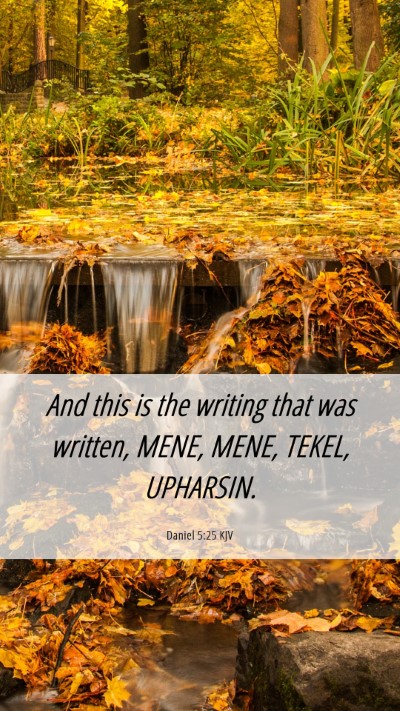 Picture 06 - Daniel 5:25 KJV Mobile Phone Wallpaper - And this is the writing that was written, MENE, - Mobile Bible Verse Wallpaper
