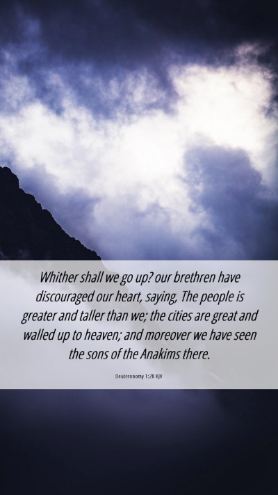 Picture 06 - Deuteronomy 1:28 KJV Mobile Phone Wallpaper - Whither shall we go up? our brethren have - Mobile Bible Verse Wallpaper