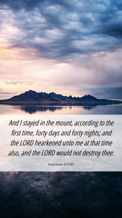 Picture 06 - Deuteronomy 10:10 KJV Mobile Phone Wallpaper - And I stayed in the mount, according to the first - Mobile Bible Verse Wallpaper