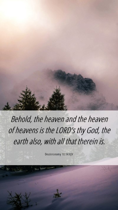 Picture 06 - Deuteronomy 10:14 KJV Mobile Phone Wallpaper - Behold, the heaven and the heaven of heavens is - Mobile Bible Verse Wallpaper