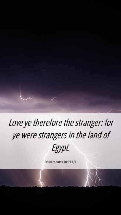 Picture 06 - Deuteronomy 10:19 KJV Mobile Phone Wallpaper - Love ye therefore the stranger: for ye were - Mobile Bible Verse Wallpaper