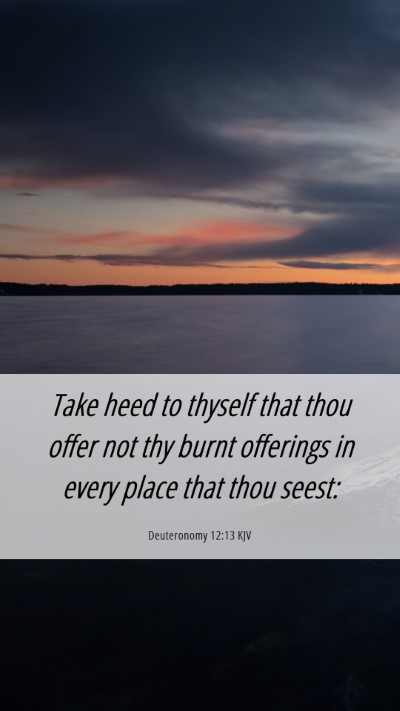 Picture 06 - Deuteronomy 12:13 KJV Mobile Phone Wallpaper - Take heed to thyself that thou offer not thy - Mobile Bible Verse Wallpaper