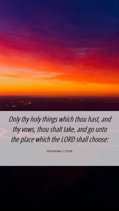 Picture 06 - Deuteronomy 12:26 KJV Mobile Phone Wallpaper - Only thy holy things which thou hast, and thy - Mobile Bible Verse Wallpaper