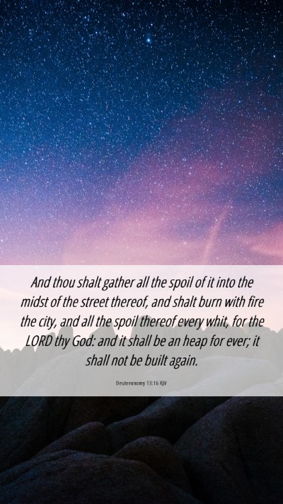 Picture 06 - Deuteronomy 13:16 KJV Mobile Phone Wallpaper - And thou shalt gather all the spoil of it into - Mobile Bible Verse Wallpaper