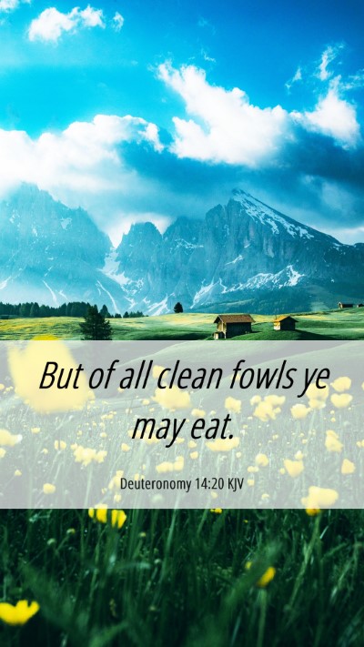 Picture 06 - Deuteronomy 14:20 KJV Mobile Phone Wallpaper - But of all clean fowls ye may - Mobile Bible Verse Wallpaper
