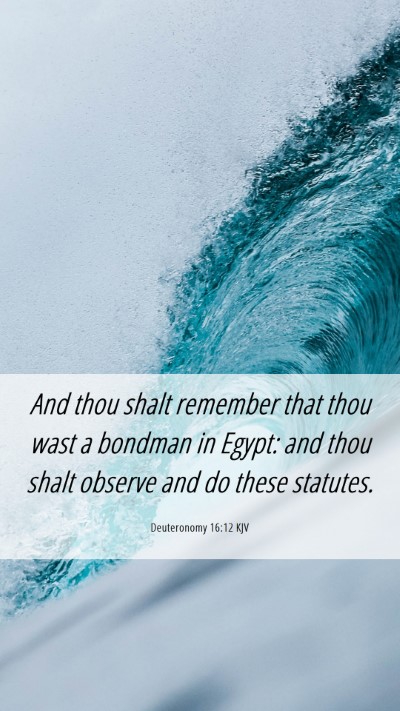 Picture 06 - Deuteronomy 16:12 KJV Mobile Phone Wallpaper - And thou shalt remember that thou wast a bondman - Mobile Bible Verse Wallpaper