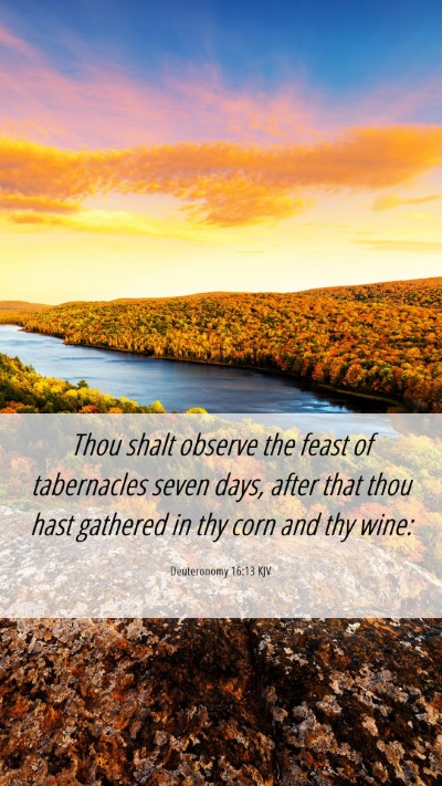 Picture 06 - Deuteronomy 16:13 KJV Mobile Phone Wallpaper - Thou shalt observe the feast of tabernacles seven - Mobile Bible Verse Wallpaper