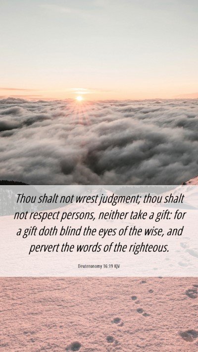 Picture 06 - Deuteronomy 16:19 KJV Mobile Phone Wallpaper - Thou shalt not wrest judgment; thou shalt not - Mobile Bible Verse Wallpaper